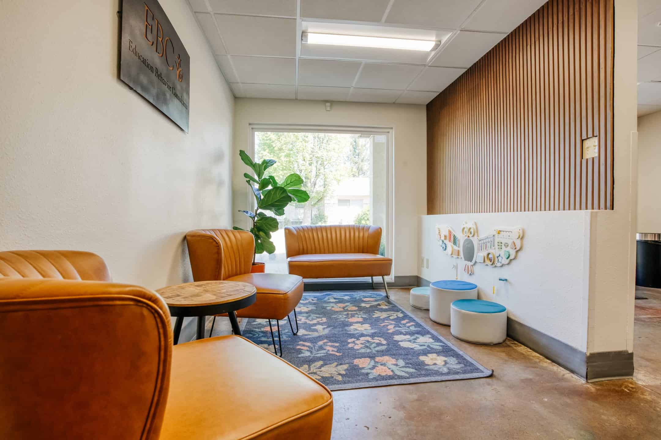 Comfortable waiting area at Education Behavior Consultants.
