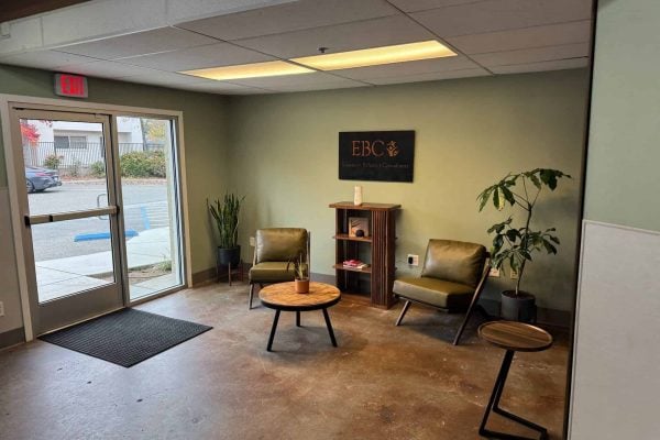 Modern reception area of Education Behavior Consultants office.